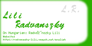 lili radvanszky business card